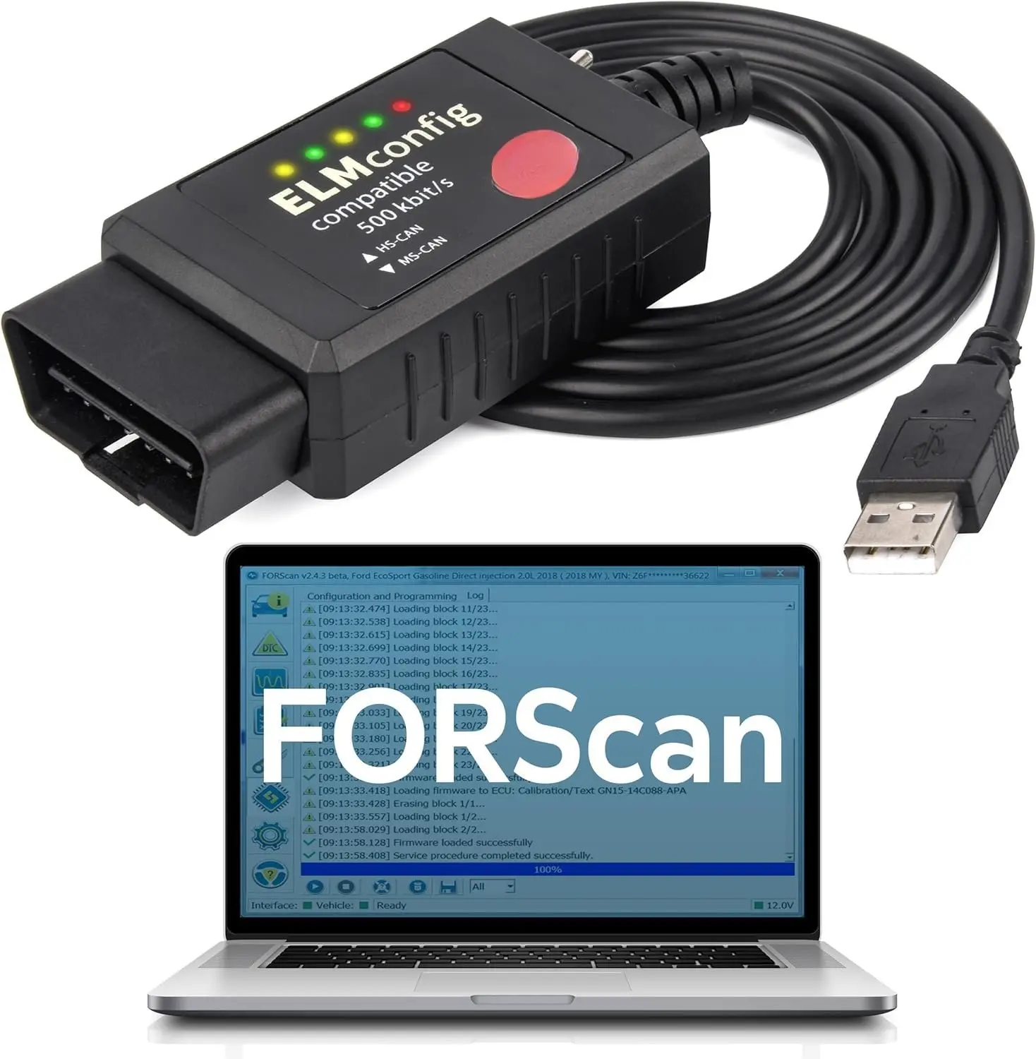 FORScan ELM327-based OBD2 to USB Diagnostic Scan Tool with MS-Can/HS-Can  for Ford Lincoln Mazda Mercury