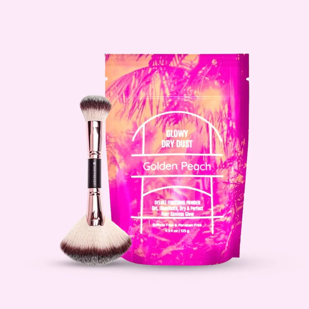 Rose Gold Bundle: Golden Peach Luminous Drying Powder & Brush