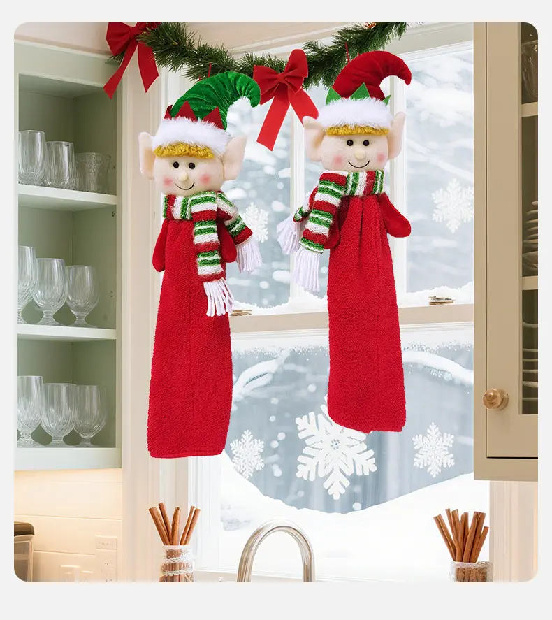Christmas Kitchen Decoration Elf Doll, Cute Towel Ornament for Holiday Tree & Home Festive Decor Gift