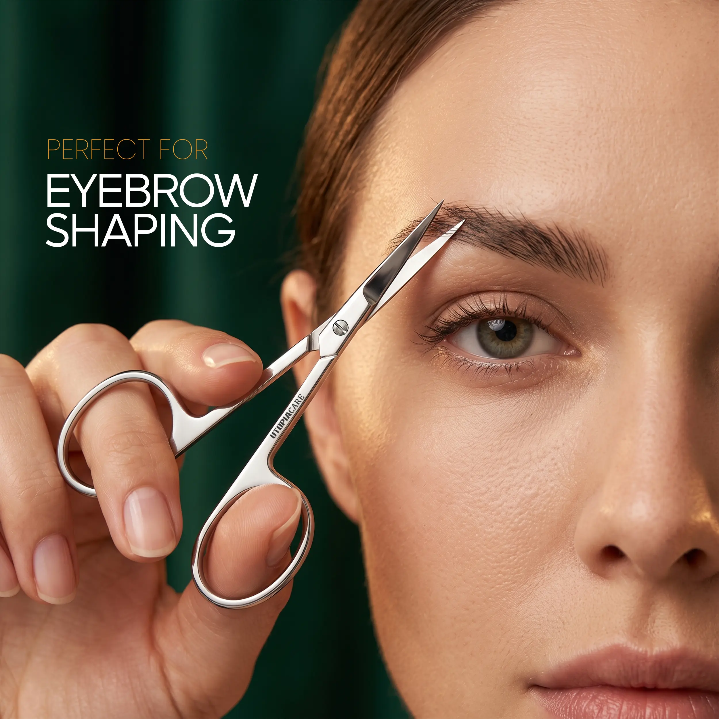 Utopia Care Eyebrow Scissors For Women- 6.6inch Nose Hair Scissors For Men | Stainless Steel Eyebrow Trimmer Scissors, For Grooming Mustache, Beard, Eyelashes, Ear Hair Trimming