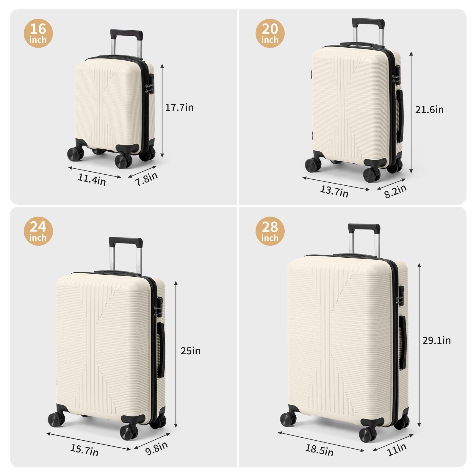 【Summervibes】Ubesgoo Luggage Sets 4Piece, Luggage Suitcase Spinner Hardshell Lightweight TSA Lock,Lightweight Durable Carry on Luggage for Business Travel (16in20in24in28in)