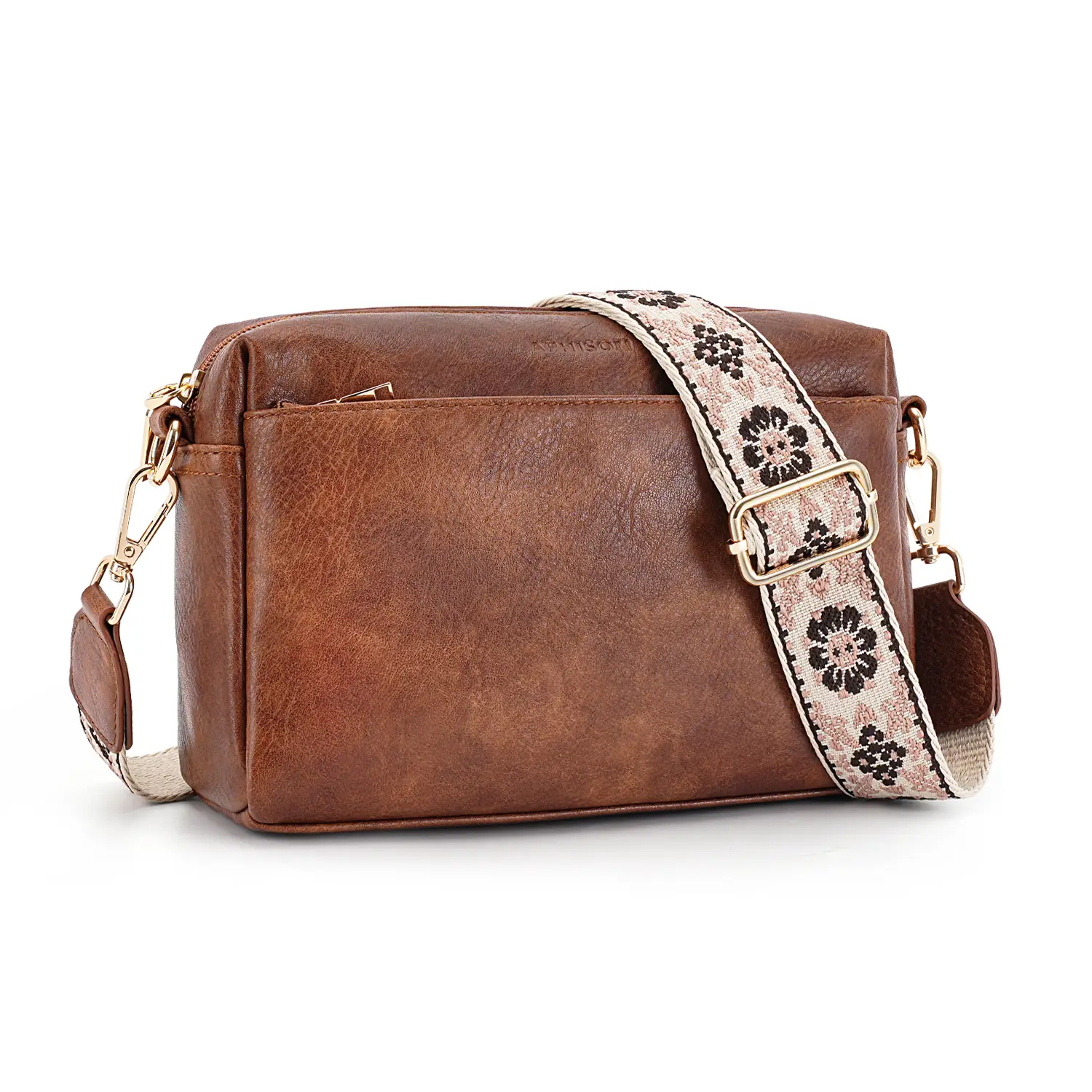 APHISON Women's Fashionable Crossbody Bag with Adjustable Shoulder Strap, Pu Leather Zipper Shoulder Bag for Daily Used, Casual Trendy Versatile High-