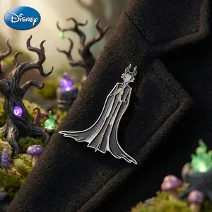 Disney Villains Maleficent Zinc Alloy Pin 1PC Official License Collectible Witch Novelty 3D Design Anime Brooch Backpack Decoration Jacket Lapel Anti-Rust Exquisite Enamel Gift