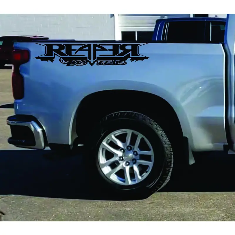 Chevy Silverado Reaper Bedside Decal (2 pcs), Reaper Decal, Chevy Stickers, fits 2019- 2024 CHEVY SILVERADO 1500 , Multiples Color Available, Truck Decal