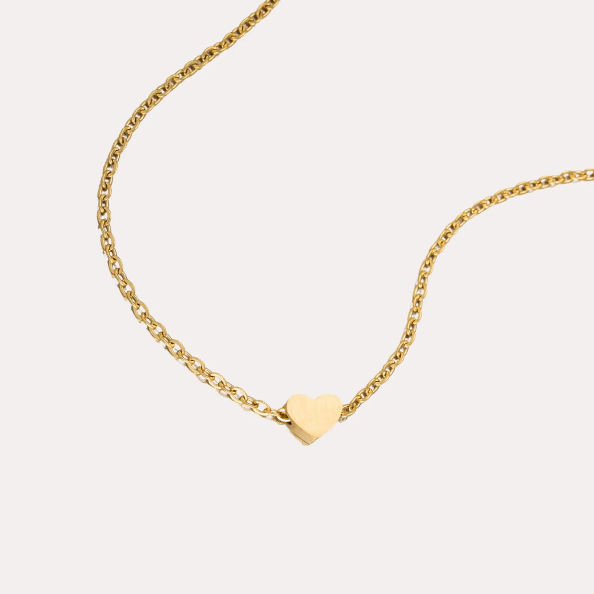 Simple Heart Necklace - Gold Chain with Heart Pendant