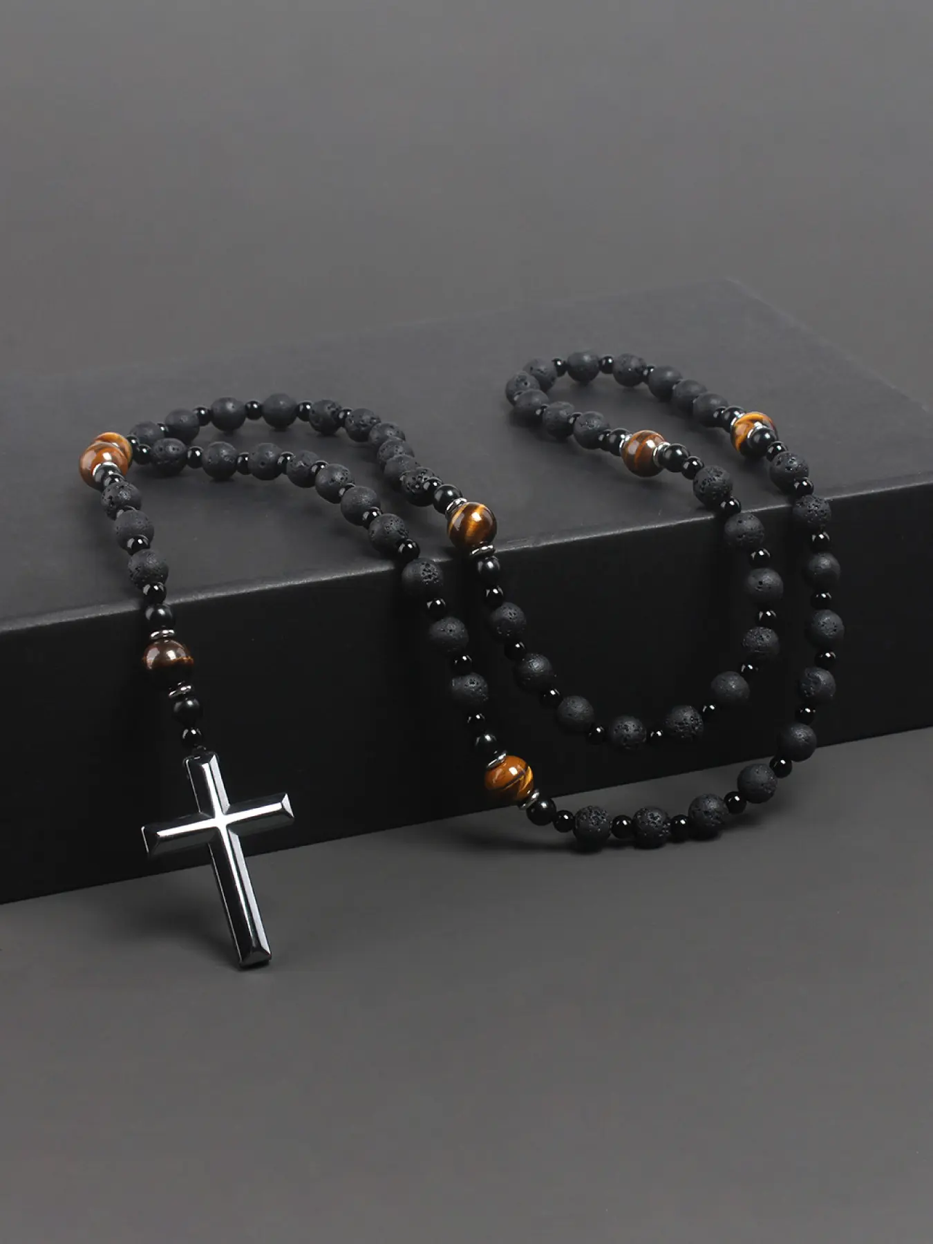 Handmade Beaded Cross Religious Pendant Necklace, Fashion Accessory for Daily Wear & Special Occasions, Energy Healing Jewelry Gift