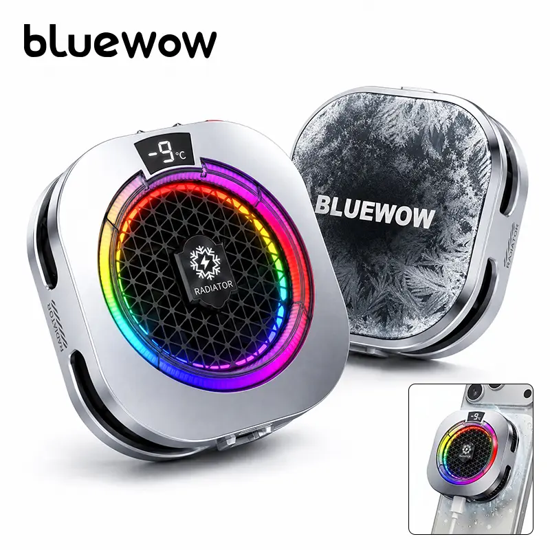 BlueWow TH16 PRO MAX Cell Phone Cooler Heatsink for Gaming,with Artificial Intelligence Compatible Smartphone Radiator with Cooling Plate and Smart Control, Cellphone Radiator for iPhone Magnetic Series/Android/Tablet/iPad Usb, Mobile, Phone Cooling Fan