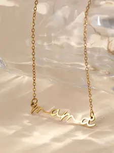 Fresh Minimalist Interlocking Chain Necklace, Adjustable Oval Pendant, Boho Style, Stainless Steel, All Seasons Jewelry