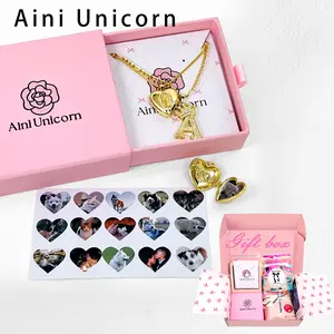 Surprise Jewelry Gift Box, Heart Photo Necklace + 26 Letters Pendant | Perfect Gift Set In A Mystery Blind Box!+One Free Heart-Shaped Card,2024 New Jewelry，Christmas Gifts For Women, Jewelry Gift Box, Holiday Gift