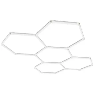 VEVOR Hexagon Garage Lights, 26400LM, 6500K 5 Grid Systems Honeycomb Hexagonal Garage LED Lights, Cool White Car Detailing Garage Ceiling Lighting Bright Shop Light for Gym Basement Workshop