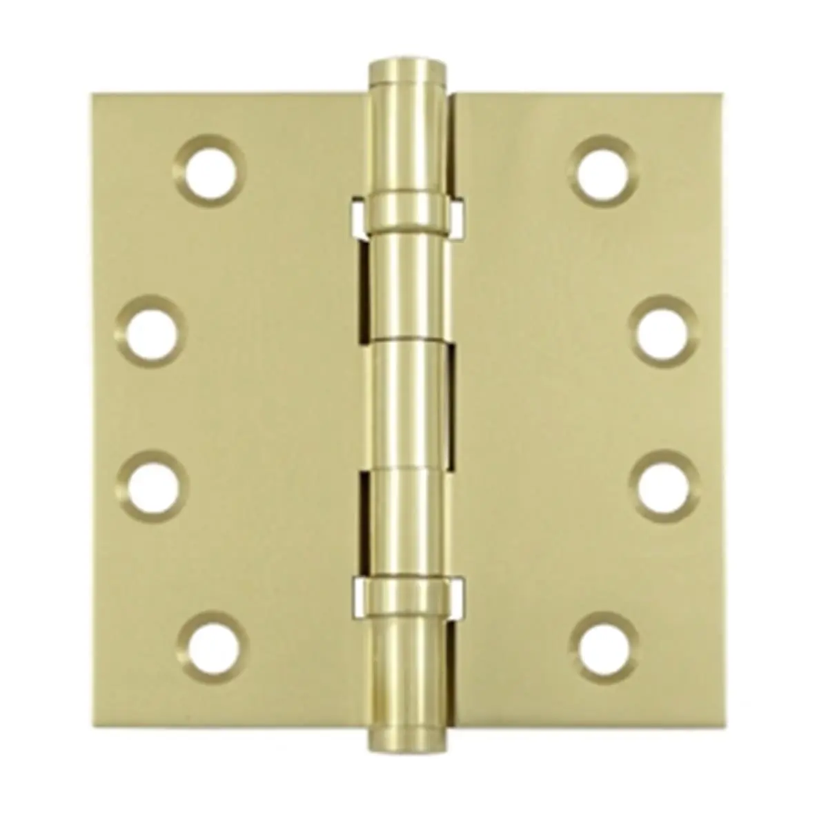 212 MAIN Unlacquered Bright Solid Brass Square Door Hinges, 4x4 in. Ball Bearing Rust-Resistant Hinges, Corrosion-Proof Hardware with #10 Wood Screws