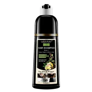 3-in-1 Hair Dye Shampoo Herbal Formula with Ginseng Covers Gray Hair Natural Plant Haircare for Salon-Quality Results Revitalizing Conditioner