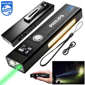 Philips SFL6256 Rechargeable Flashlight, 1200 Lumen High Bright Magnetic Torch, Waterproof 9 Modes Tactical Light, Portable Gear for Hiking Camping Emergency Survival