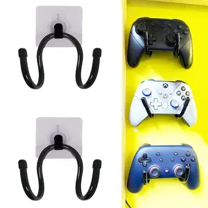 Universal Adhesive Game Controller Organizer Wall Rack  Clip Wall Hanger for Xbox One PS4 Switch Pro Game Controller,Headphone Holder – Easy to install - 2 Pack