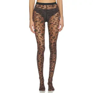 Wolford Rose Tights in Umber & Black