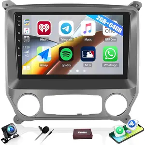 2G+64G Car Stereo Radio for Chevy Silverado & GMC Sierra 2014-2018, Wireless CarPlay & Android Auto, Android 15 Head Unit, 10" Touch Screen Radio with Bluetooth GPS Wi-Fi RDS FM HD Backup Camera
