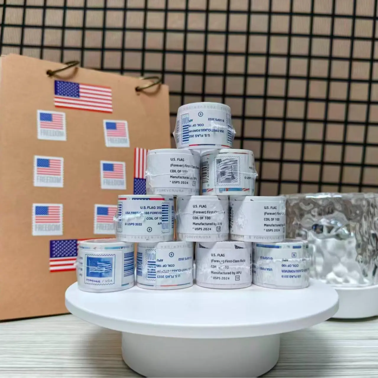 23 24 25 Stam 1 roll 100pcs for Scrapbook, Dustproof, light resistant, moisture-proof, Easy to use simply peel and stick Daily Holiday for Use - 100 PCS