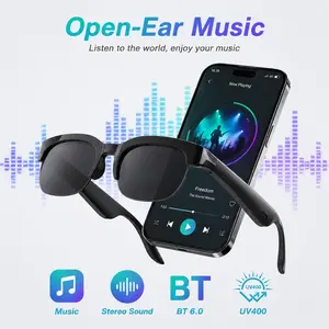 2026 Smart Bluetooth Glasses, Smart Audio Glasses,Mic & Speakers,Voice Control,Music Playback & Hands-Free Calls,Athletic/Outdoor UV Protection,Unisex