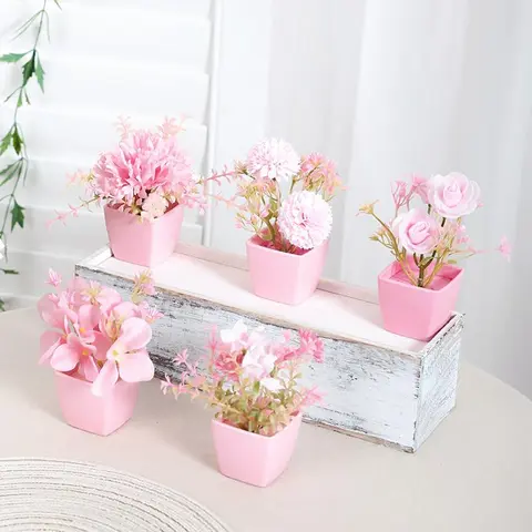 Artificial Potted Succulent, Mini Faux Potted Plant for Home or Office Desktop, Decorative Home Décor Supplies, Decoration Items, Artificial Flower Decorations, Artificial Potted Flower for Desk, Artificial Plants, Artificial Fake Plants
