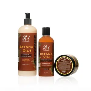 Raw Batana Oil Hair Growth System - 4 oz Raw Batana Oil, 8 oz 2 in 1 Shampoo/Conditioner & 16 oz Leave In