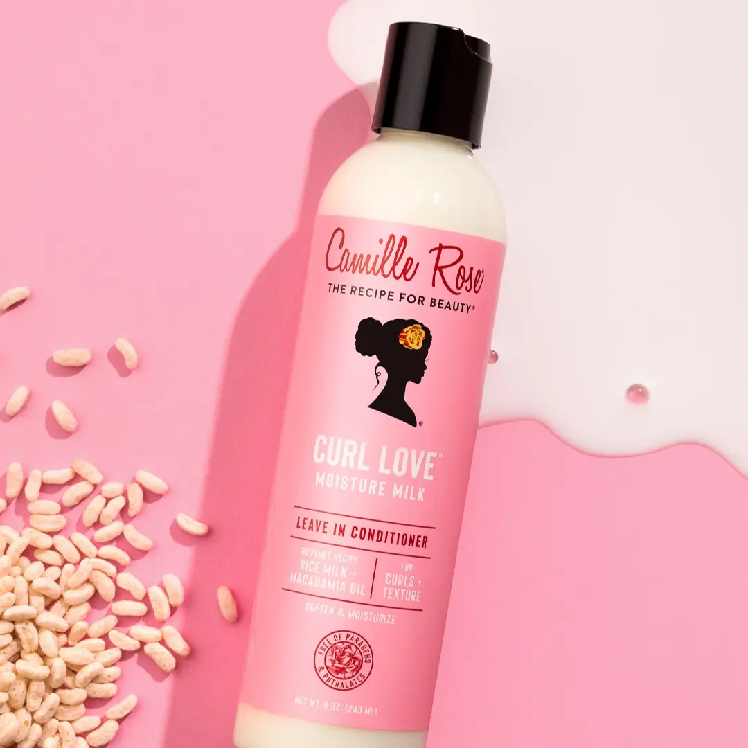 Curl Love Moisture Milk - 8oz Softening Leave-In Conditioner with Macadamia Seed Oil, Rice Milk & Elm Bark for Hydration, Detangling, Breakage Prevention - Curly Hair & Coils (Haircare Leave-In) | CamilleRose