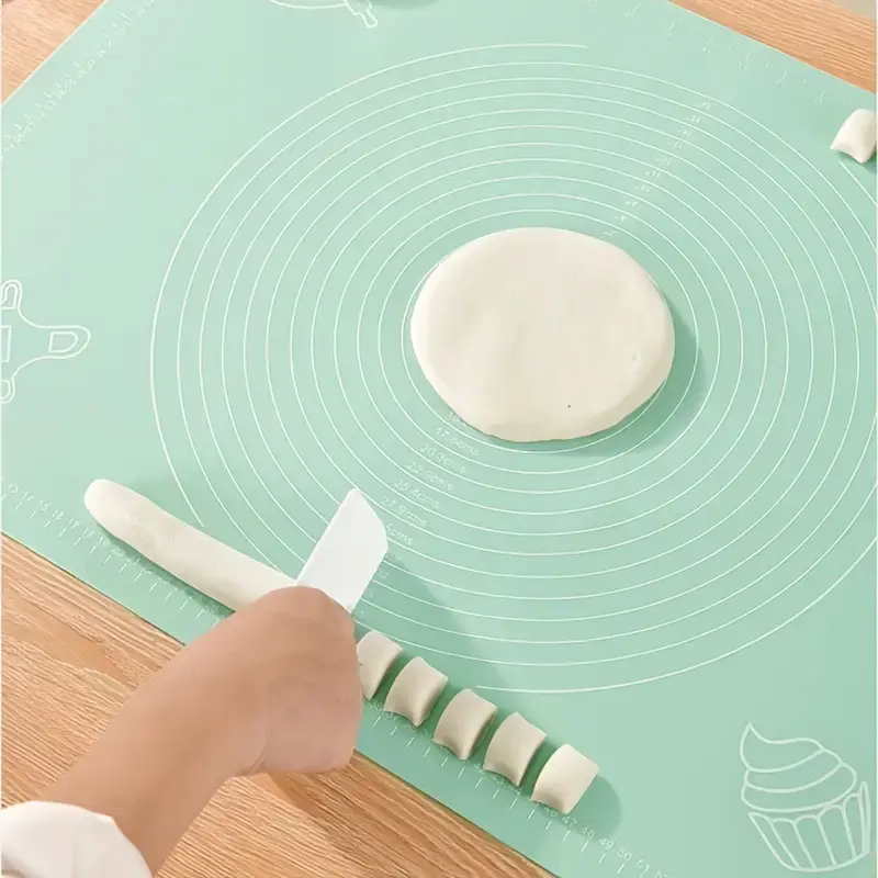 Extra Thick Silicone Kneading Mat (19.7x15.7in, 1pc) - BPA-Free, Non-Stick, Odor-Free, Non-Slip Kitchenware Utensil, Baking Tool for Dough Prep on Kitchen Tables, Ideal for Pizza, Cake, Utensils