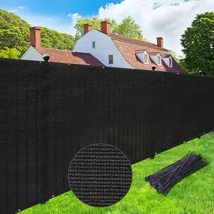 Privacy Screen 6' x 50' Fence Commercial Shade Cover with Brass Grommets Heavy Duty Perfect for Outdoor Back Yard, Black