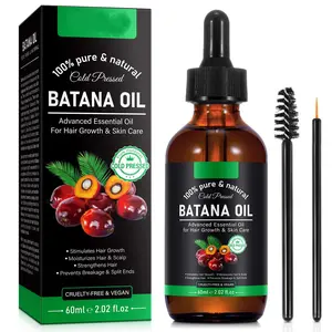Batana Oil for Hair Growth Organics Pure Batana Hair Oil 100% Natural Nourishes Damaged Hair Growth Oil Conditioner 2.02 Fl Oz Cold Pressed Essential Fatty Acids Antioxidants Vitamin E