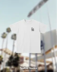 RealEnd LA Old English Tee - White