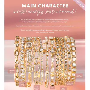 2026 April Birthday Collection Bracelets - Statement-Worthy Custom-Pelley Tennis Bracelets with Diamond Cubic Zirconia Sparkle