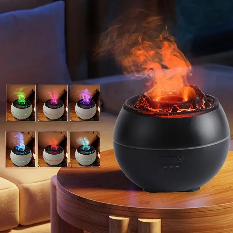 Volcano Design Air Humidifier, USB Powered Essential Oil Diffuser with 7 Color LED Light, Aroma Diffuser for Home, Office, Yoga