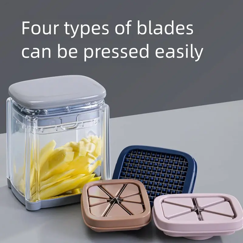 PerfectCut 4-in-1 Vegetable Chopper & French Fry Cutter, Multi-Blade Veggie Dicer & Onion Slicer