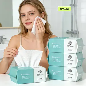 Disposable Face Towels,Soft Great Material Clean Skin Face Towels,1/2/4 Packs Dry Wipes Facial Towels Wash Cloths Tissue Thickened, Disposable Face Towelettes for Cleansing, Makeup Remover and Skincare, Facial Cleansing Pads