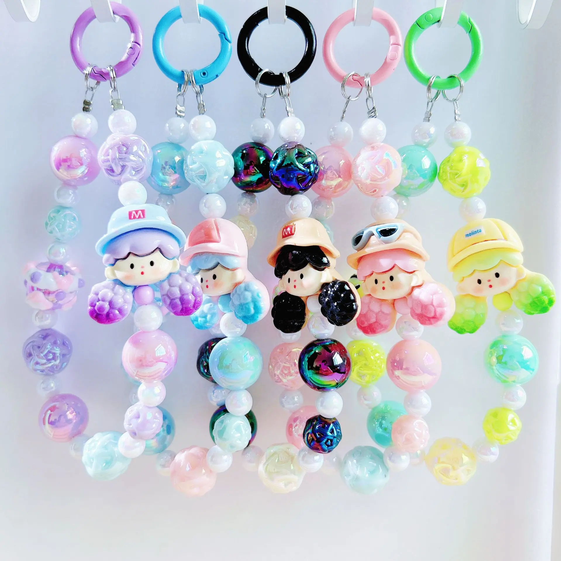 Holiday Haul Cartoon Popcorn-Girl Phone Lanyard Cellphone Wrist Strap Anti-Theft Gift for Christmas Mother's Day Valentine's Day Birthday Versatile for Phones Keys Bags Car Key