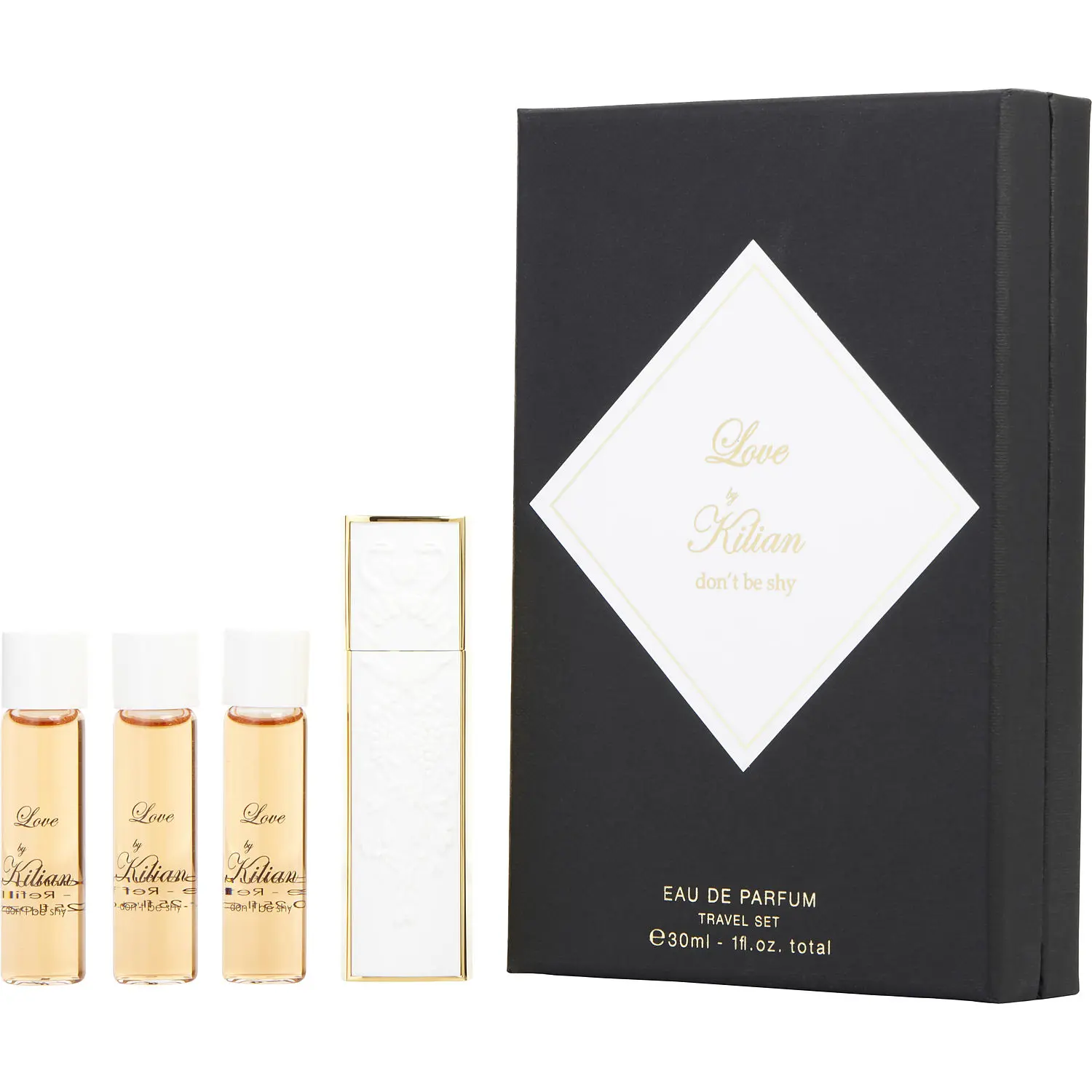 Kilian Love Don't Be Shy Set-Eau De Parfum Spray Refillable 0.25 Oz & Eau De Parfum Refills 3 X 0.25 Oz For Women