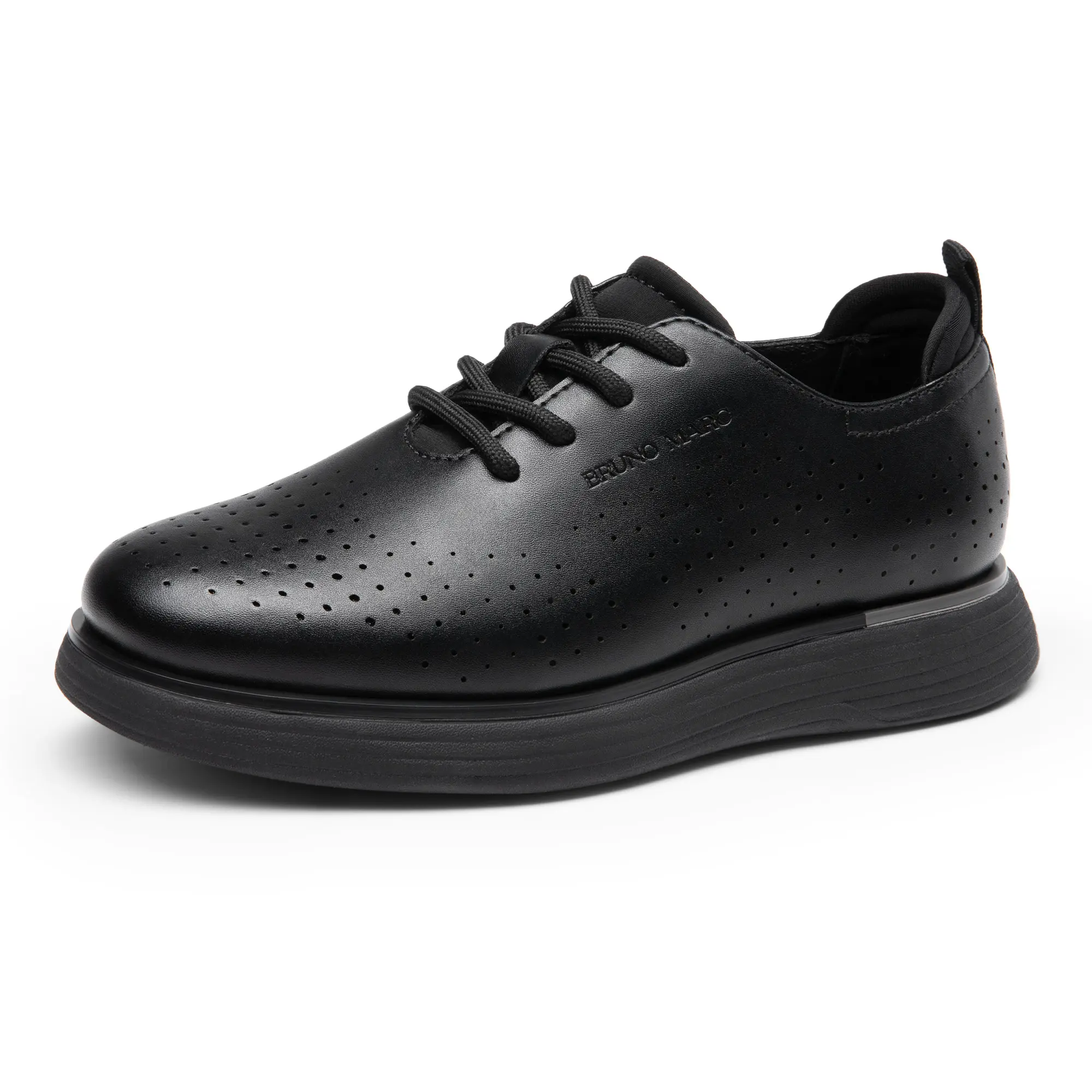 BRUNO MARC Boys' Closed-Toe Oxford Dress Sneakers - PU Faux Leather, Perforated Holes, Breathable, Cushioned Insole for School, Parties