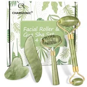 Charmonic 6-in-1 Ice Roller, Jade Roller and Gua Sha Set Facial Massager Skincare Beauty Tools