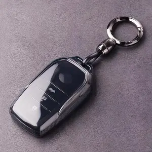 Soopcase for Toyota Key fob Cover With Keychain for Toyota Key fob Case fit for 2019-2024 Venza, RAV4 Prime, Land Cruiser, fortuner, Grand Highlander, Corolla Cross, Hilux