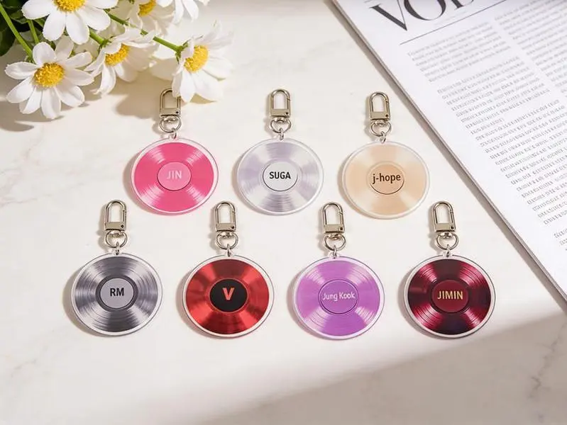 7 Members Records Acrylic Keychain, World Tour, Army Keychain, Fandom Gift for Army, kpop concert merch