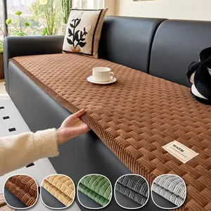 1pc Vintage Style Quilted Non-Slip Sofa Pad, Pet-Friendly, All-Season, Fits 3/4 Seat and Sectional Sofas, Home Office Decor