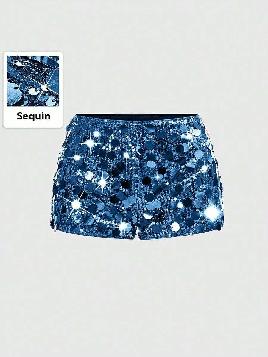 LUNA Grunge Punk Women's Sexy Super Short Glitter Sequin Mini Skirt, Suitable For Summer Beach, Graduation, Easter, Concert, Nashville Vacation, Prom, Street Punk Style