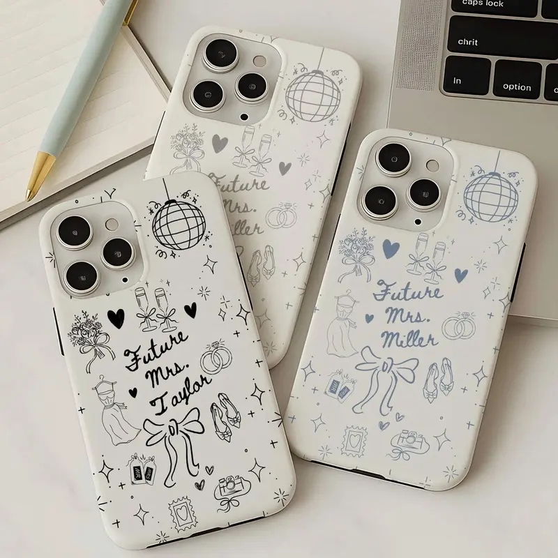 NEW ARRIVAL Customizable Polycarbonate Smartphone Case - Phone Accessories, Shock-Absorb TPU-PC for Your Device, MagSafe Fit, Vivid UV/DTF Print, Fade Resistant, Personalized Future Mrs. Design, Bride-To-Be Gift for iPhone 18 Pro/18 Pro Max/17/16/15/14/13