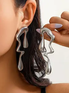 Fashionable geometric design dangle earrings, elegant minimalist earrings, fashion jewelry for parties, everyday outfit accessorizing, trendy all-match and exquisite jewelry for a birthday gift