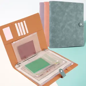 A4 soft leather binder storage book, home storage bag, A5 B5 A4 loose leaf document storage bag, waterproof and moisture-proof protective cover for storing bills and documents, archive book Comes with (A5 B5 A4) * 2 bill bags
