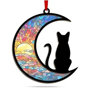 Christmas Ornaments Gifts for Cat Lovers - Double-Layered Christmas Ornament for Tree Decorations - Black Cat Lover Gifts for Women Men Friend, Xmas Birthday Gift for Pet Lovers Memorial Decor