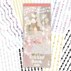 PET Chain Sticker Book 30 Sheets Mixed Sizes for Journal Scrapbooking Waterproof Durable 7.8 Inch Stickers Perfect Valentine's Crafting Supplies