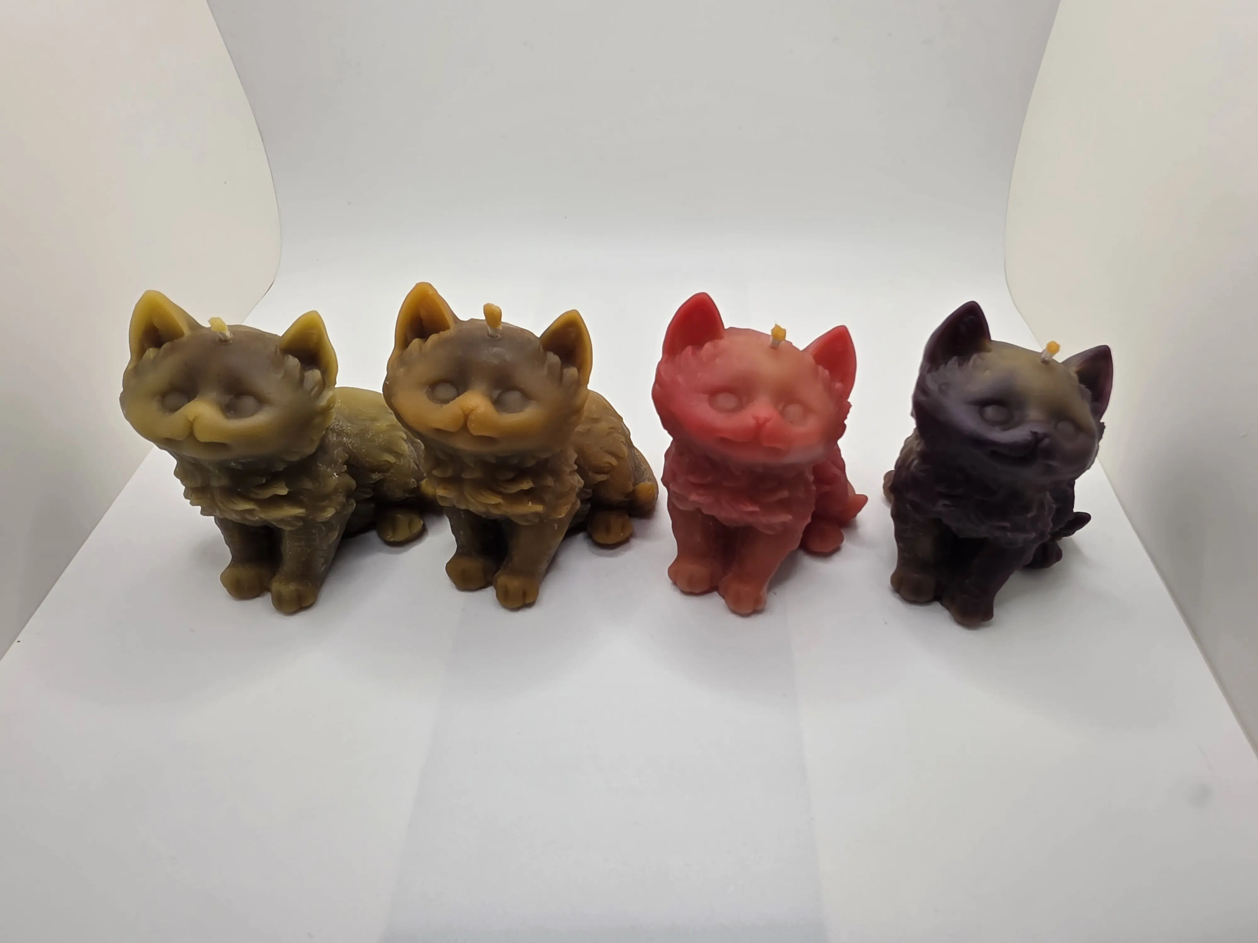 Fluffy Cat Beeswax Candles - Natural, Non-Toxic, Bright Natural Light, Clean Burning, Great Gifts, Wedding Favors, Party Favors, Home Decor, Celebration Candles