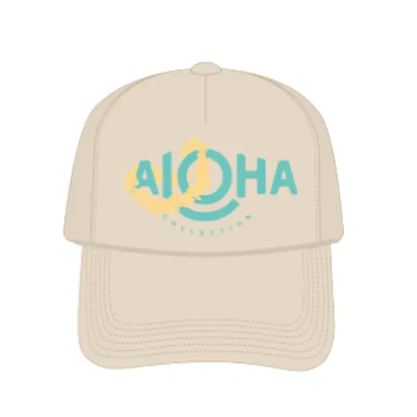Aloha Collection "Lei Aloha" Trucker Hat - Sandstone