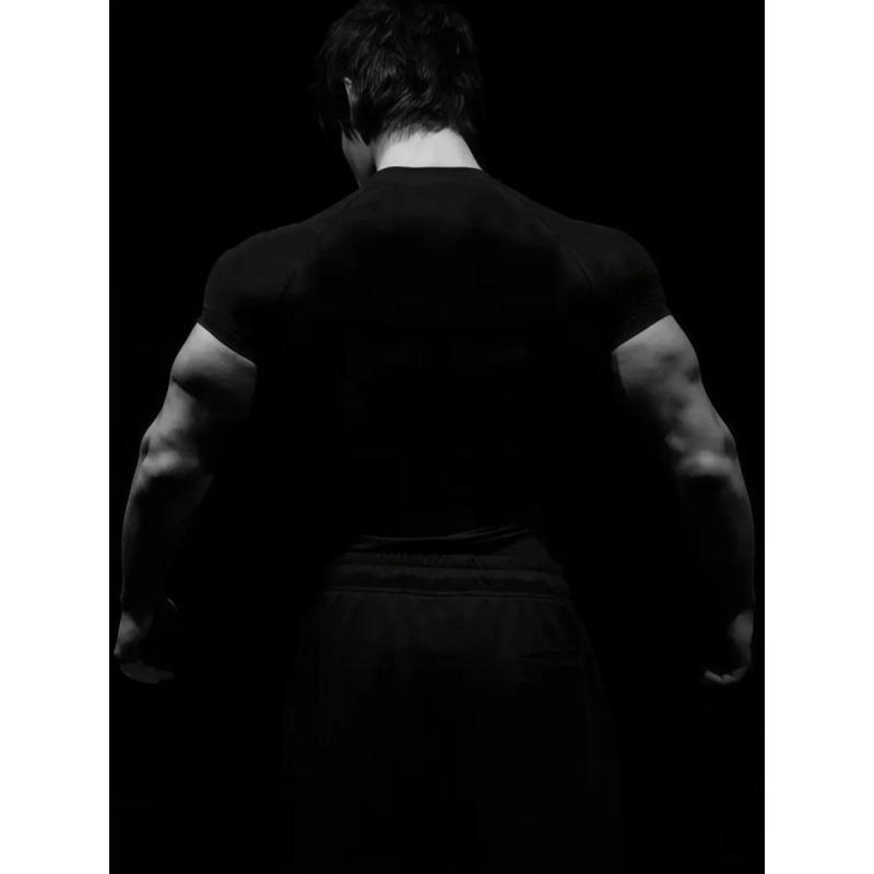 2pcs Men's Gothic Gym T-Shirts - Wing Print, Anti-Slip Seams for Intense Training, Stretch Fabric, Slim Fit, Black & White, Polyester Blend Workout Tops, Gym Tees for Fitness, Bodybuilding & Streetwear Menswear Tshirt Crewneck 2pcs Men's Gothic Gym T-Shirts - Wing Print, Anti-Slip Seams for Intense Training, Stretch Fabric, Slim Fit, Black & White, Polyester Blend Workout Tops, Gym Tees for Fitness, Bodybuilding & Streetwear Menswear Tshirt Crewneck