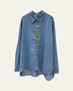 Vintage Charm Button-Up Denim Shirt